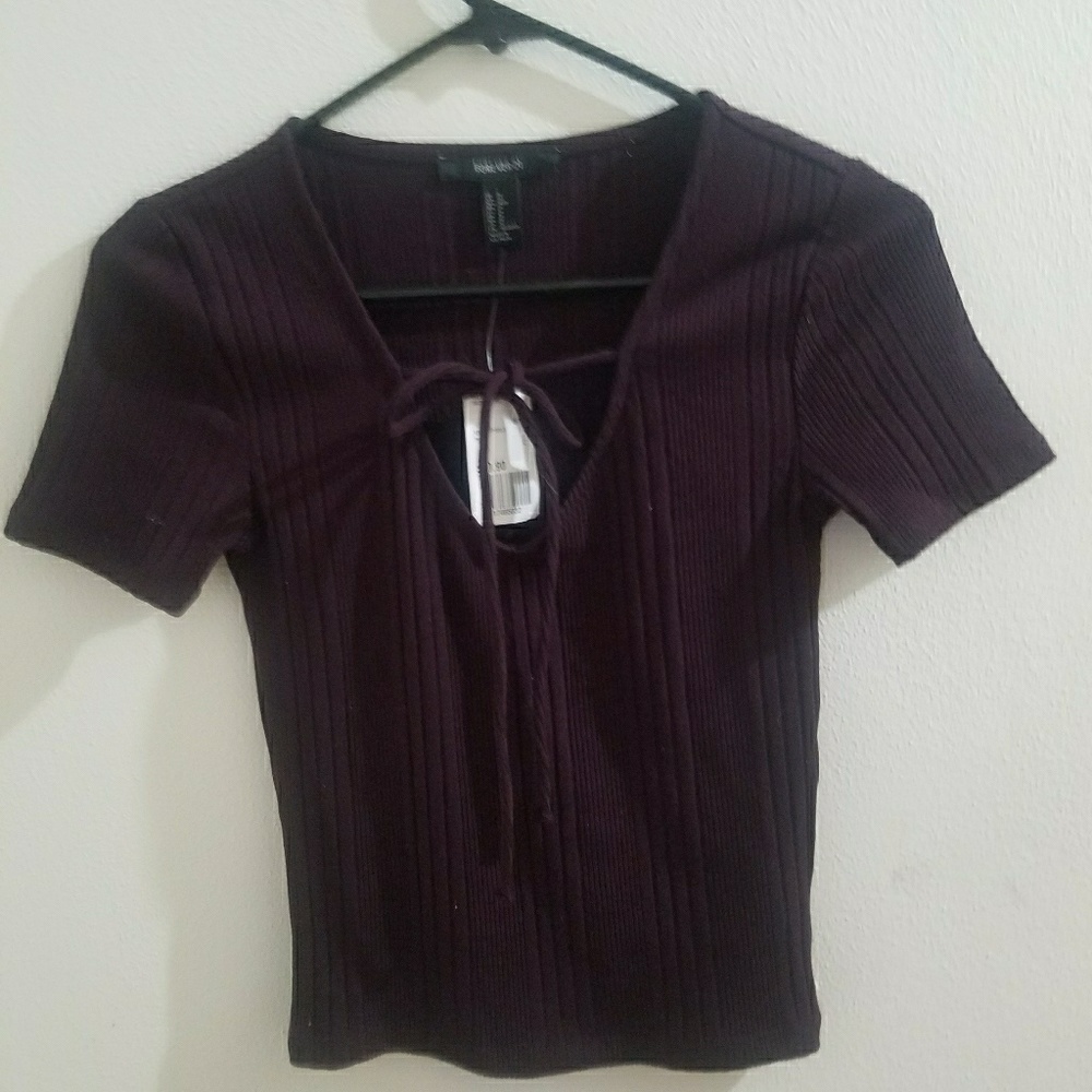 Ribbed plum crop top